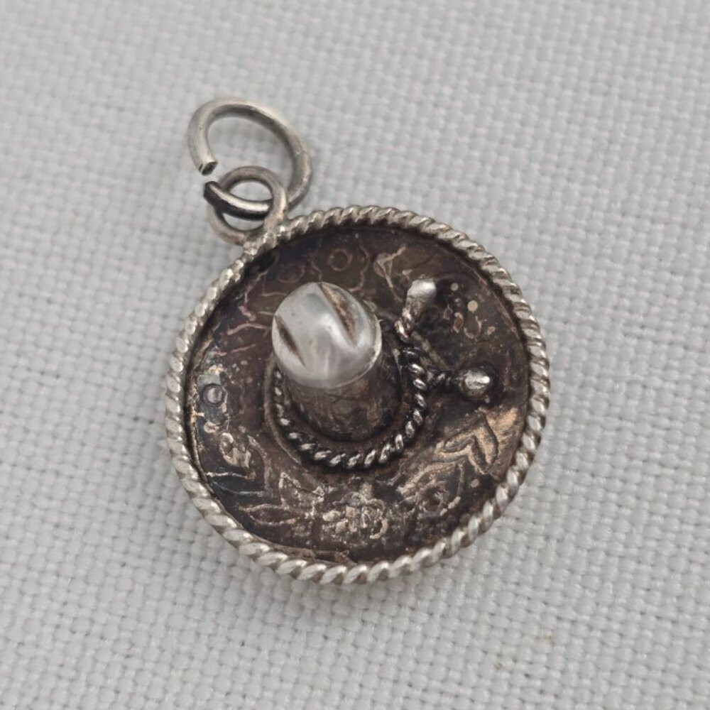 Vintage Sterling Silver Sombrero Bracelet Charm